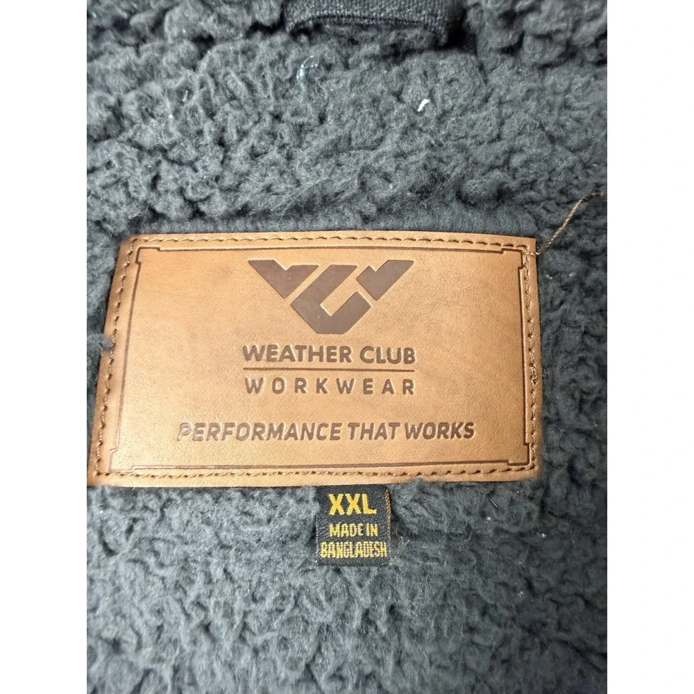 NWT Weather Club Workwear Mens XXL Black Canvas‎ Work Vest Sherpa Lined Snap Zip